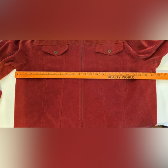 Alfred Dunner Burnt Orange Reddish Corduroy Blazer Classic Collar - Picture 5 of 5